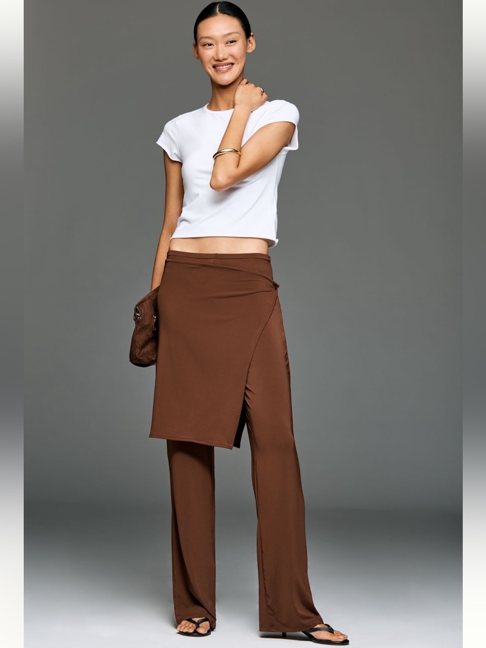 NEW. Anthropologie Layered Wrap Skirt Pants. NEW